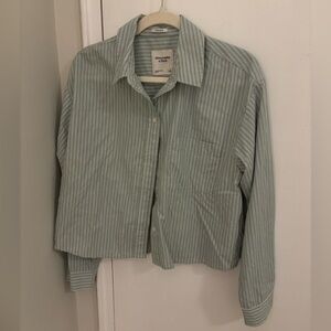 Abercrombie & Fitch Sage Striped Button Down Shirt